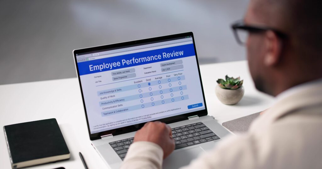 Workplace manager reviewing negative drug testing results and documentation